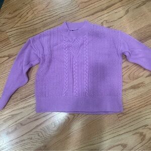 Banana Republic Lilac Cable Crewneck Sweater